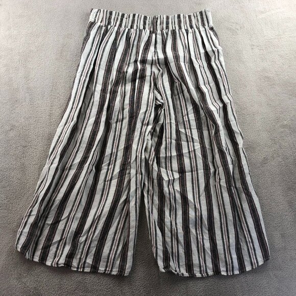 Maurices Womens Pants Medium Striped Wide-Leg Linen Blend Pull On Casual Travel - Picture 11 of 12
